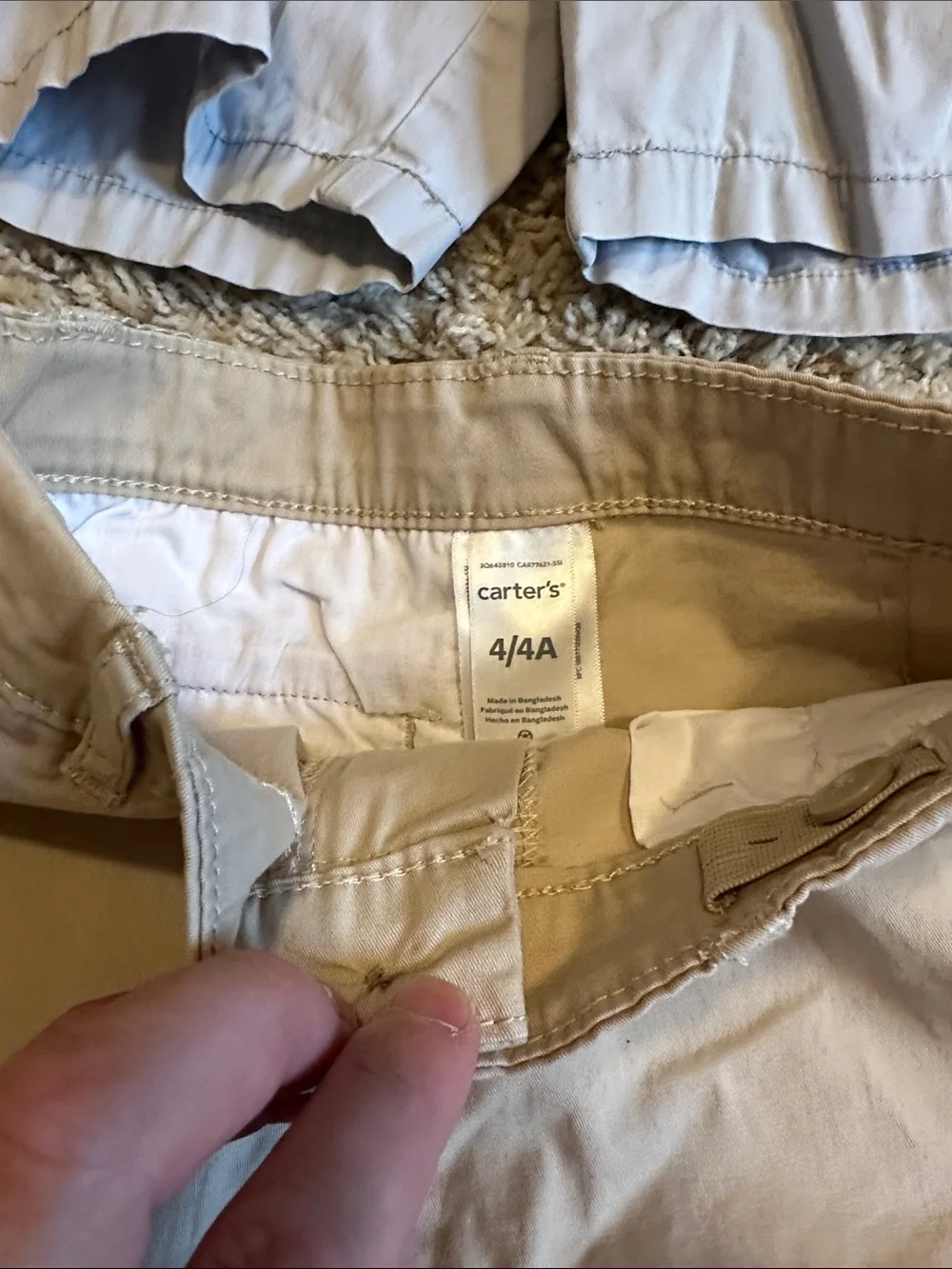 Carter's Light Blue, Khaki, and Red Kids Shorts 4-Pack